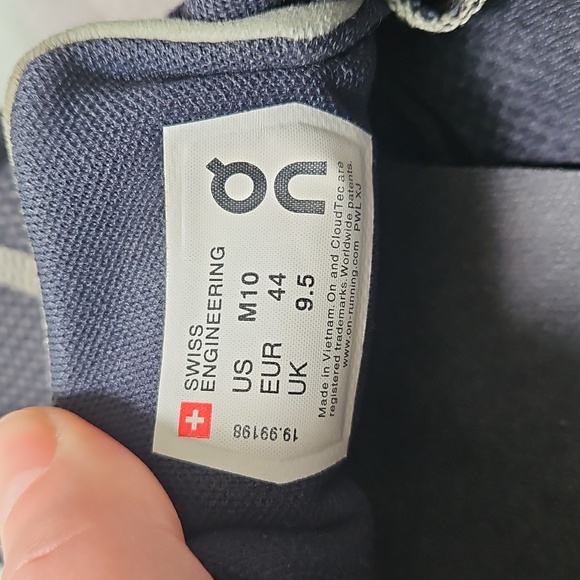 On Running Men's Dark Blue and Gray Athletic Shoes, Size 10 - Picture 2 of 6